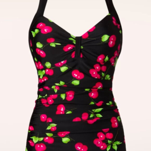 NWT - Belsira 1950's Cherry Swimsuit - Picture 2 of 12